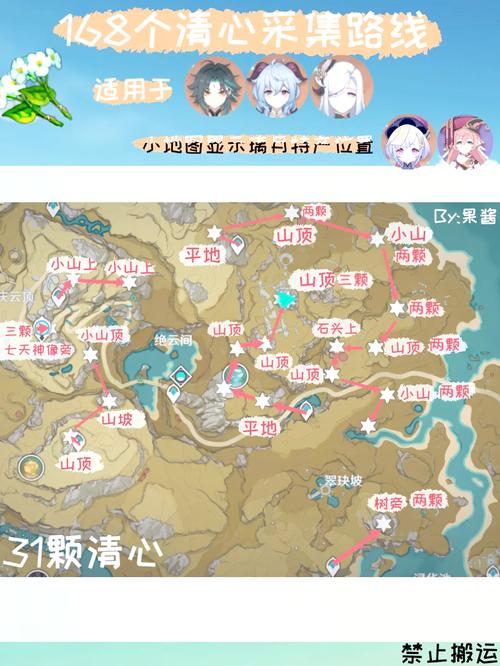 原神孤云阁清心花分布图详解及趣味玩法探索