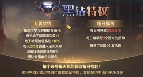 地下城与勇士起源公测,黑钻特权深度剖析
