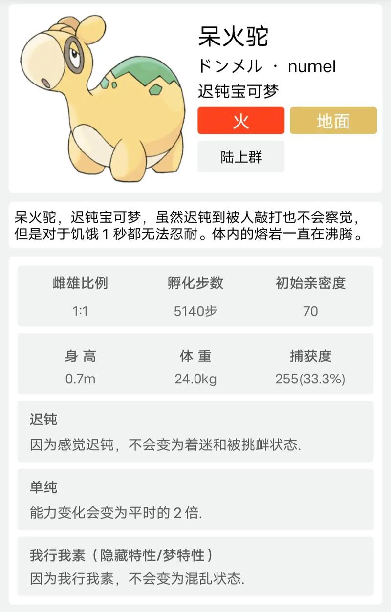 口袋妖怪重制喷火驼全面解析,属性、努力值加点与趣味玩法揭秘